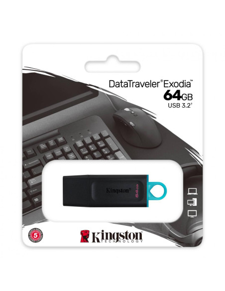Memorii USB KINGSTON KS USB 64GB DATATRAVELER EXODIA 3.2 BK/T