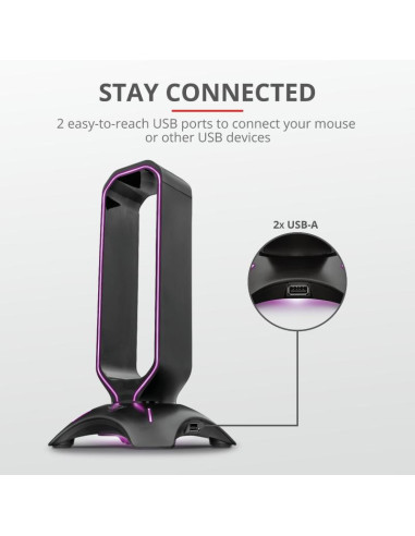 Casti audio Trust GXT 265 Cintar RGB Headset Stand
