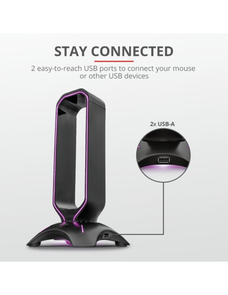 Casti audio Trust GXT 265 Cintar RGB Headset Stand