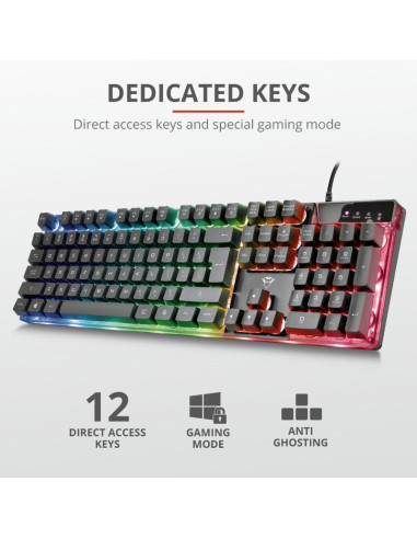 Tastaturi TRUST Tastatura Trust GXT 835 Azor cu...