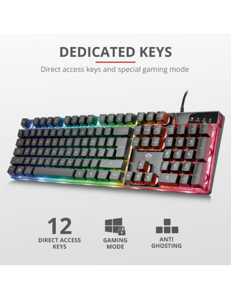 Tastaturi TRUST Tastatura Trust GXT 835 Azor cu fir, ng