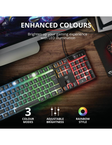 Tastaturi TRUST Tastatura Trust GXT 835 Azor cu fir, ng