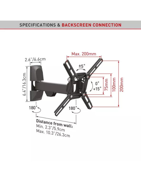 Suport TV / Monitor BARKAN Suport TV perete Barkan FM 13-43" 25kg