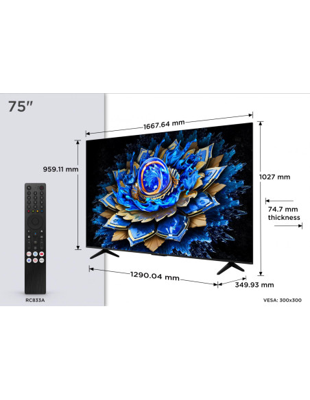 Televizoare TCL QLED TV 4K 75''(189 cm) TCL 75T69C