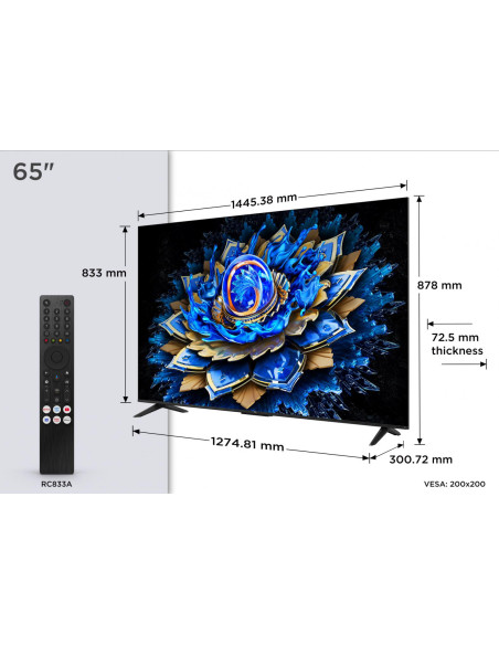 Televizoare TCL QLED TV 4K 65''(164 cm) TCL 65T69C