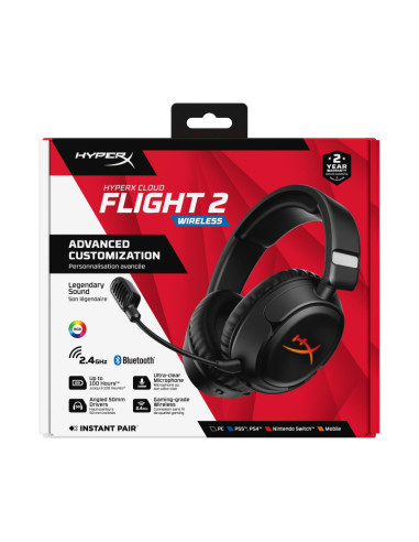 Casti audio HP HyperX Cloud Flight 2 WL BK GAM HS