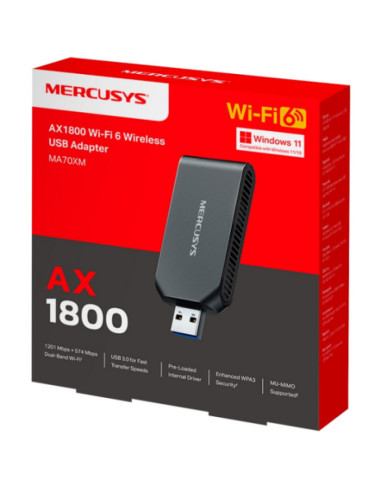 Routere Wireless MERCUSYS AX1800 Wi-Fi 6 USB...