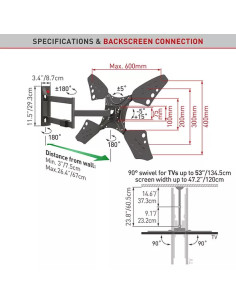 Suport TV / Monitor Barkan TV Wall Mount 40"-70" Black 2
