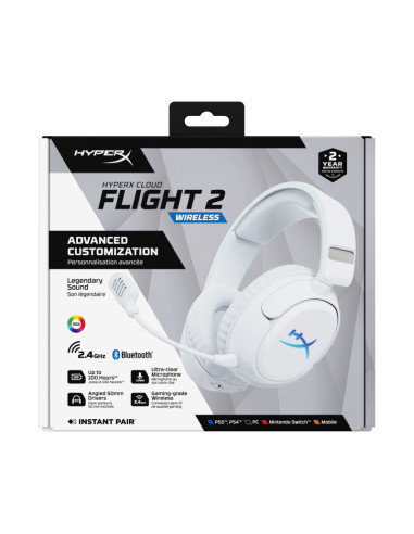 Casti audio HP HyperX Cloud Flight 2 WL WHT GAM HS