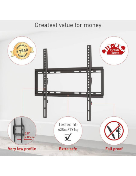 Suport TV / Monitor BARKAN Suport TV perete Barkan fix 13-65" 50kg