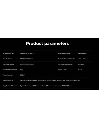 3D SCANNERS CREALITY 3D SPACE PI X4 FILAMENT DRYER
