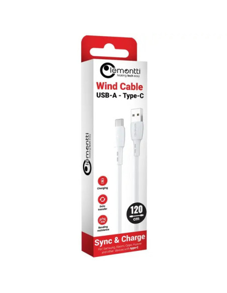 Cabluri periferice LEMONTTI Cablu Lemontti Fast Charge 1.2m, alb