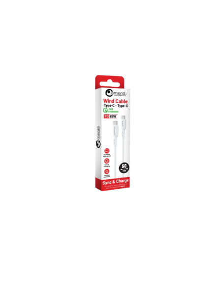 Cabluri periferice LEMONTTI Cablu Lemontti Fast Charge 0.5m, 65W alb
