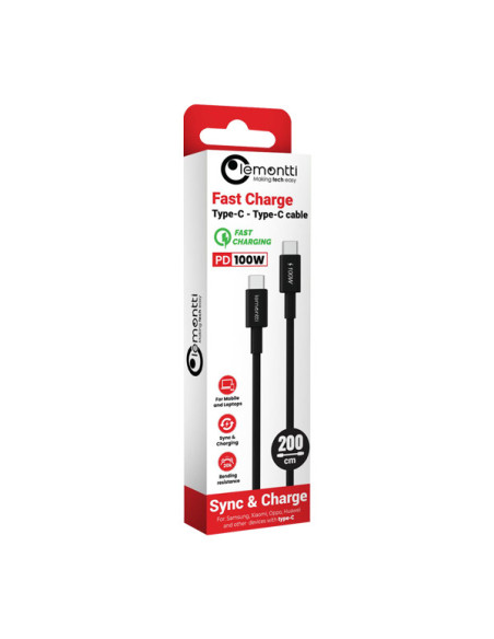Cabluri periferice LEMONTTI Cablu Lemontti Fast Charge 2m 100W ng