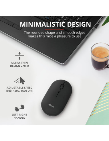 Mouse TRUST Mouse Trust Puck 1600 DPI, negru