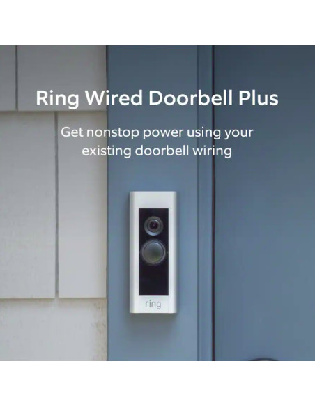 Video Ring Wired Doorbell Plus Satin Nickel
