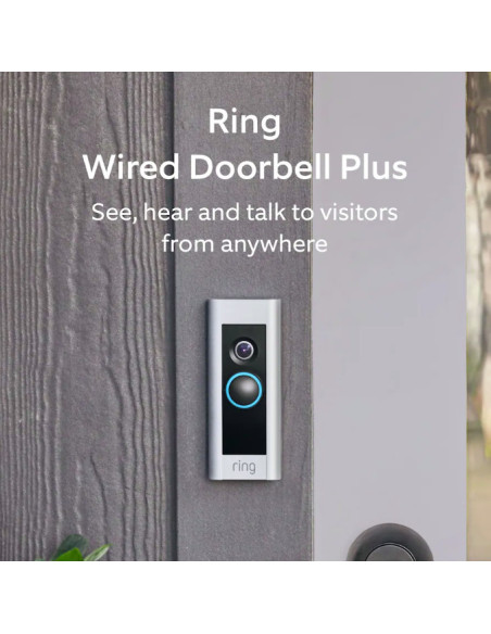 Video Ring Wired Doorbell Plus Satin Nickel