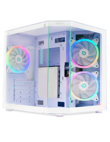 Carcase SPACER Carcasa Spacer Aquarium, mATX White