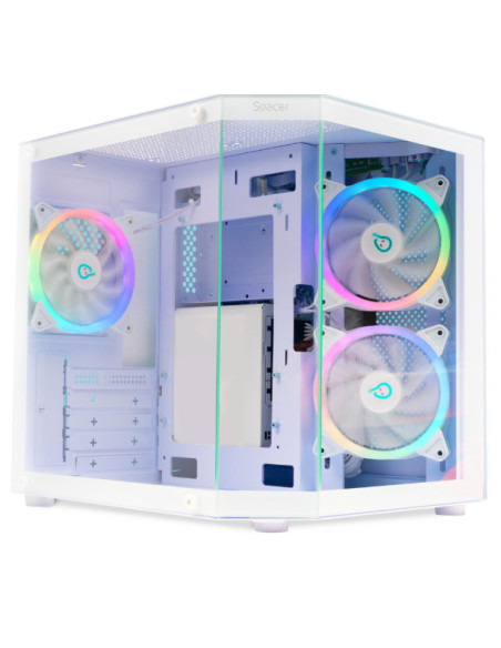Carcase SPACER Carcasa Spacer Aquarium, mATX White