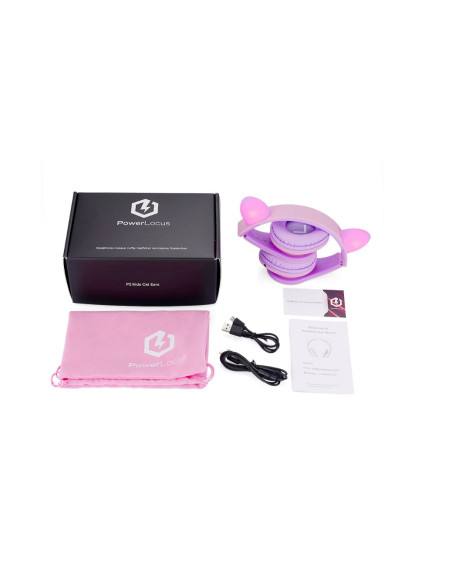 Casti audio PowerLocus Casti copii KidsCat Purple/Pk