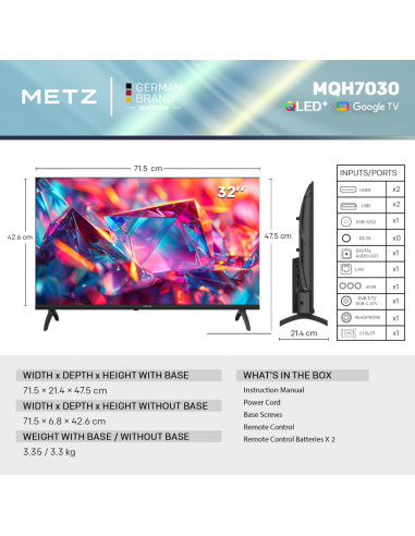 Televizoare METZ QLED TV HD 32"(80cm) METZ...