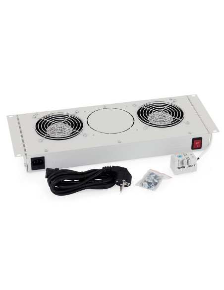 Cabinete metalice / Rack -uri TRITON PANOU VENTILATIE 2X TERMOST NEGRU
