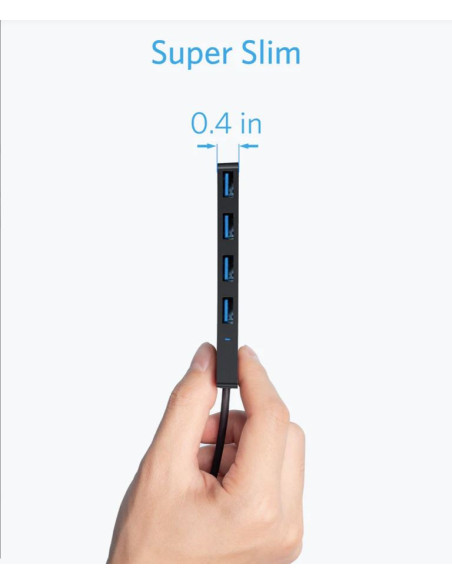 HUB USB Anker 4-in-1, porturi: 4 x USB 3.2 gen 1, conectare prin USB 3.2 (T), rata transfer 5 Gbps, ABS, negru, "A7516016" - 019