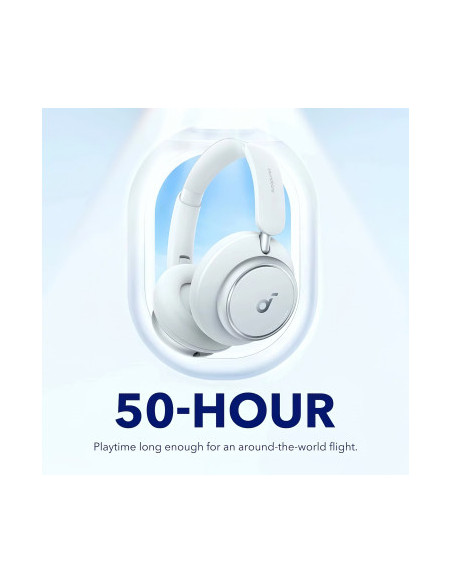 Casti Anker "Over-Ear", utilizare multimedia, Bluetooth 5.3, AUX, Noise cancelling, ANC, 2 x mic, durata baterie pana la 50 ore,