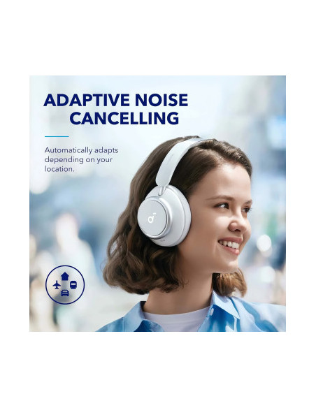 Casti Anker "Over-Ear", utilizare multimedia, Bluetooth 5.3, AUX, Noise cancelling, ANC, 2 x mic, durata baterie pana la 50 ore,