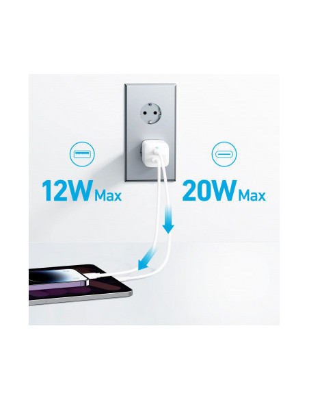 INCARCATOR retea Anker "323" 33W, PowerIQ, 1 x USB Type-C, 1 x USB, alb, "A2331G21" - 0194644115524