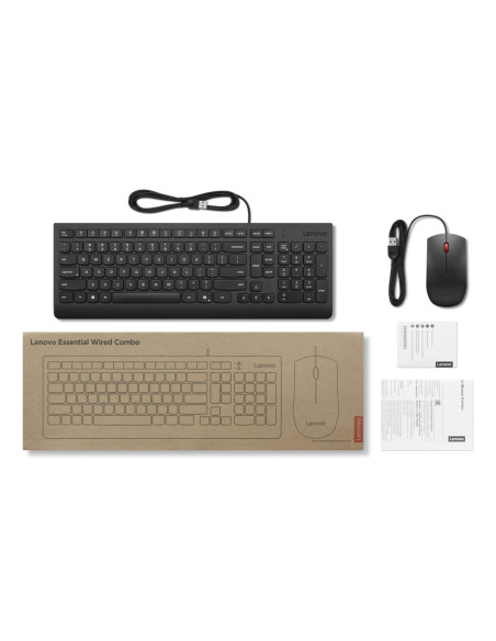 LENOVO Essential Wired Combo Keyboard & Mouse AI US English with Euro symbol 103P w/copilot button (US) "4X31R64439"