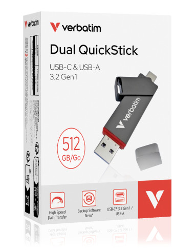 Memorie Verbatim Dual QuickStick. Capacity: 512...