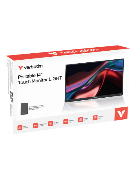 Monitor tactil portabil Verbatim 14", wireless power supply "32088"