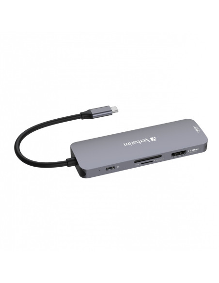 DOCKING Station Verbatim USB C PRO MULTIPORT 8 PORT CMH 2 x HDMI, 3 x USB-A 3.2 Gen1, 1 x SD card slot, 1 x microSD card slot, 1