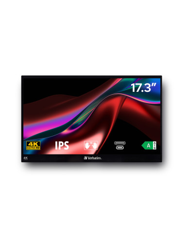 Monitor tactil portabil Verbatim 17.3", 4K,...