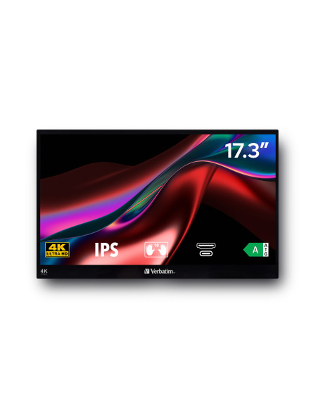Monitor tactil portabil Verbatim 17.3", 4K, Metalic, "32239"