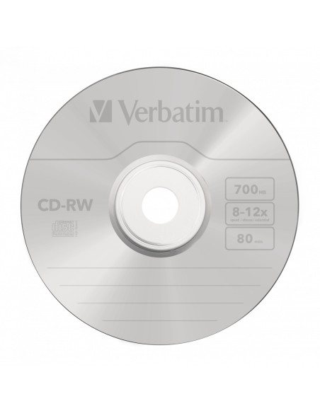 CD-RW VERBATIM 700MB, VITEZA 12X, 10pack, JewelCase, "43148"