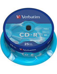 CD-R VERBATIM 700MB, 80min, viteza 52x, 25 buc, spindle,...