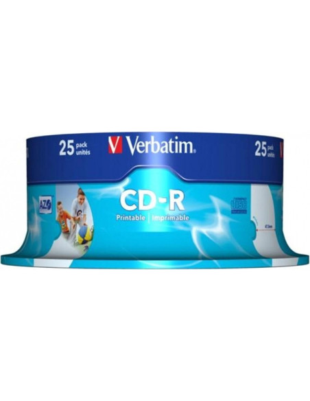 CD-R VERBATIM 700MB, 80min, viteza 52x, 25 buc, spindle, printabil, "AZO Wide Inkjet Printable" "43439/261909"