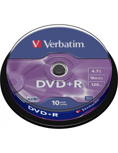 DVD+R VERBATIM 4.7GB, 120min, viteza 16x, 10 buc, Single...