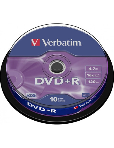 DVD+R VERBATIM 4.7GB, 120min, viteza 16x, 10...