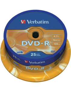 DVD-R VERBATIM 4.7GB, 120min, viteza 16x, 25 buc, Single...