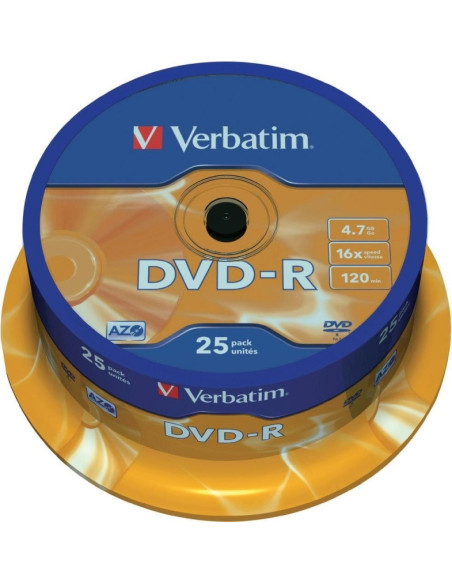 DVD-R VERBATIM 4.7GB, 120min, viteza 16x, 25 buc, Single Layer, spindle, "Matt Silver" "43522"