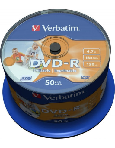 DVD-R VERBATIM 4.7GB, 120min, viteza 16x, 50...