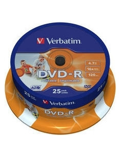 DVD-R VERBATIM 4.7GB, 120min, viteza 16x, 25 buc, Single...