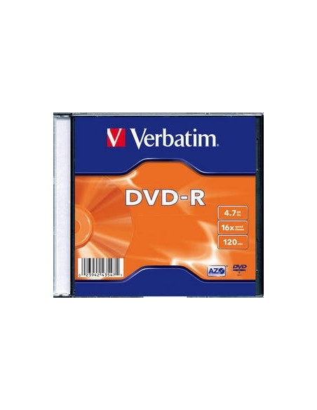 DVD-R VERBATIM 4.7GB, 120min, viteza 16x, 1 buc, Slim Case, Single Layer, "Matt Silver" "43547"