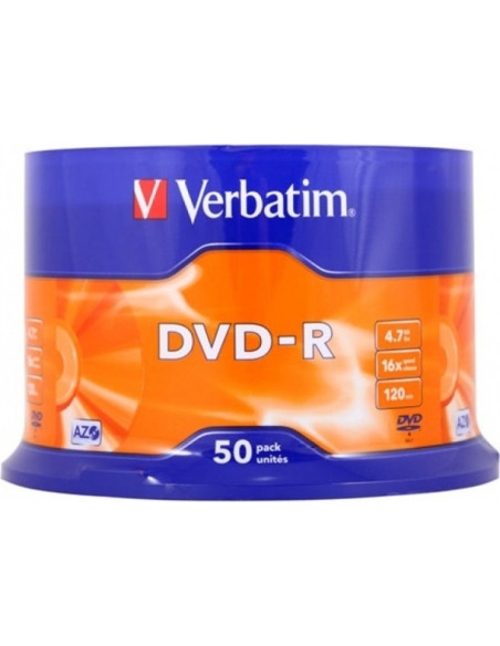 DVD-R VERBATIM 4.7GB, 120min, viteza 16x, 50 buc, Single Layer, spindle, "Matt Silver" "43548"