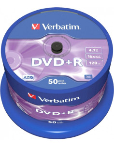DVD+R VERBATIM 4.7GB, 120min, viteza 16x, 50 buc, Single...