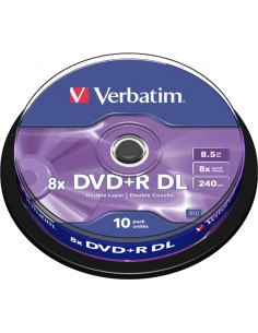 DVD+R VERBATIM 8.5GB, 240min, viteza 8x, 10 buc, Double...