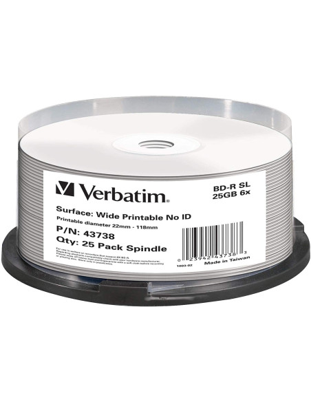 BD-R VERBATIM 25GB, Viteza 6X, 25PK SPINDLE, "43738"